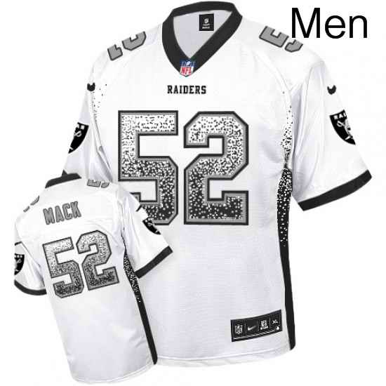 Mens Nike Oakland Raiders 52 Khalil Mack Elite White Drift Fashion NFL Jersey